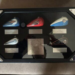 HARLEY DAVIDSON Motorcycles 2006 Collectable Gas Tank Set Display Shadowbox